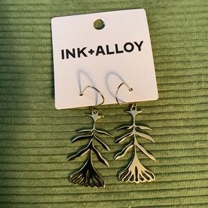 Ink + Alloy gold tone artisan crafted earrings.